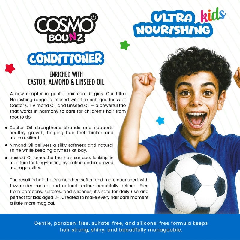 COSMO Bounz Ultra Nourishing Conditioner for Kids - 400ml - Image 4